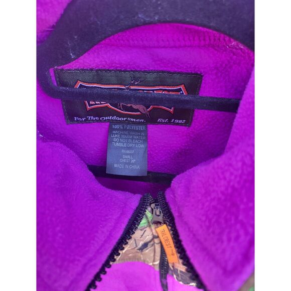 Trail Crest Fleece Zip Up Small Womens Purple Camo Long Sleeve Full Zip - Picture 3 of 4